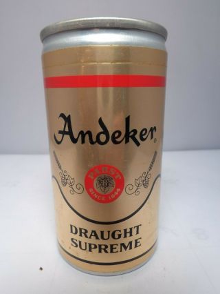 Andeker Draught Supreme 7oz.  Aluminum Pull Tab Beer Can 64 Paper Label ?