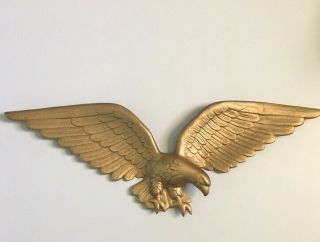 Vintage Gold Cast Metal Handcrafted American Eagle 24 " Whitehall 1973