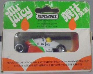 MJ7 Matchbox - L.  E.  - MB65 F.  1 Racer - White& Orange - Mr.  Juicy - 24th Gran Prix 2