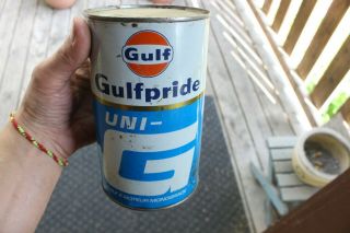 Vintage Gulf Gulfpride Uni - G Multi - G Motor Oil Can