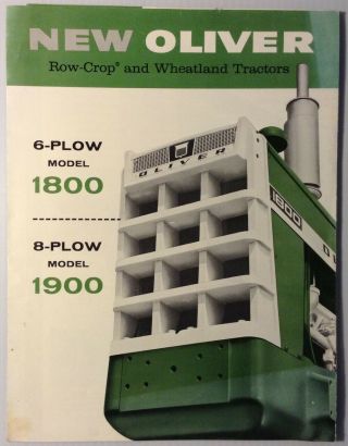 Vintage 1961 Oliver Tractors 1800 Plow 1900 Brochure - Farming / Farm Equipment