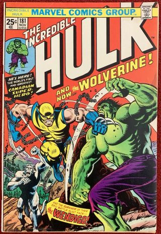 The Incredible Hulk 181 Wolverine Vol 1 Upper - Mid Grade With Mvs