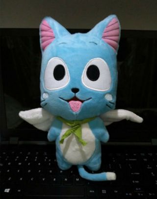 12  Anime Fairy Tail Blue Cat Cute Happy Cartoon doll plush soft toys gift 2