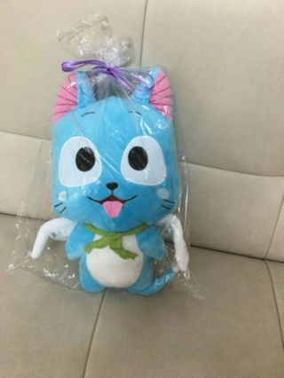 12  Anime Fairy Tail Blue Cat Cute Happy Cartoon doll plush soft toys gift 4