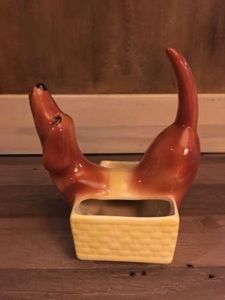 Vintage Dachshund Weiner Dog Planter/trinket Holder