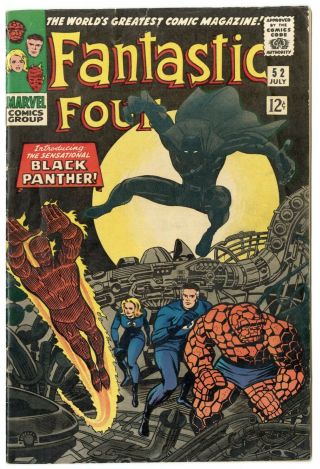 Fantastic Four 52 Fn/vf 7.  0 White Pages 1st App.  Black Panther Marvel 1966