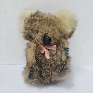 Vintage Rabbit Hair Stuffed Koala Bear Made In Poland 1968 Soft