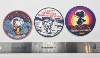 3 Peanuts Space Snoopy Patches From Sdcc 2018 -