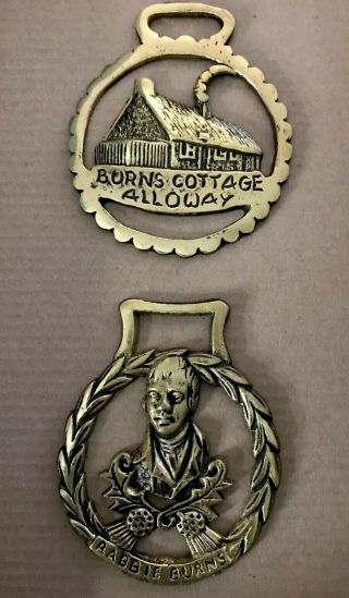 Set Of 2 Vintage Brass Horse Harness Medallion Bridle Ornaments.  Collectors Item