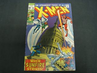 X - Men 64 Marvel " When Sunfire Strikes " 1st Appearance Origin Of Sunfire Vg