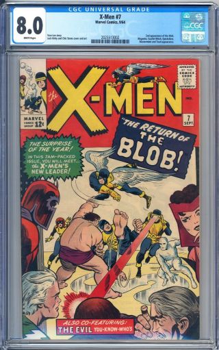 1965 X - Men 7 Cgc 8.  0 White Pages - 2nd App Blob Kirby Cover