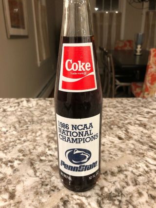 Penn State 1986 Ncaa National Football Champions Coca Cola Bottle Joe Paterno