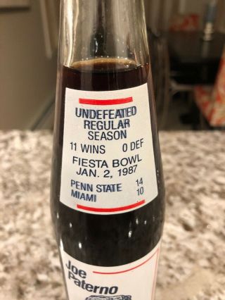 Penn State 1986 NCAA National Football Champions Coca Cola Bottle Joe Paterno 4