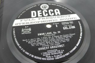 Tchaikovsky Swan Lake Ansermet L ' OSR Decca Stereo WBG ED1 SXL 2107 - 8 Rare UK 2LP 2