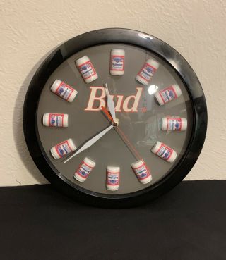 Vintage Budweiser Wall Clock,  Budweiser Cans As Hour Markers,  Well