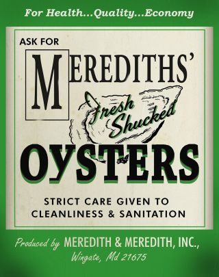 Vintage Merediths Oyster Can Art Print Windgate Maryland