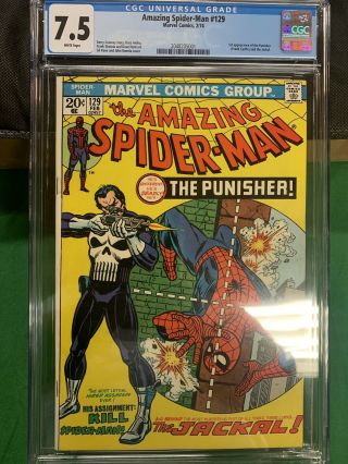 Spider - Man 129 Cgc 7.  5 1st Appearance Of Punisher White Pages