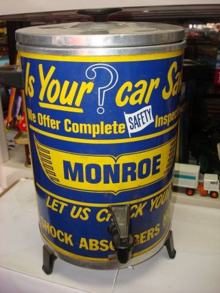 Vintage Monroe Shock Absorber Gas Service Station Coffee Pot,  West Bend 1969 - 15 "