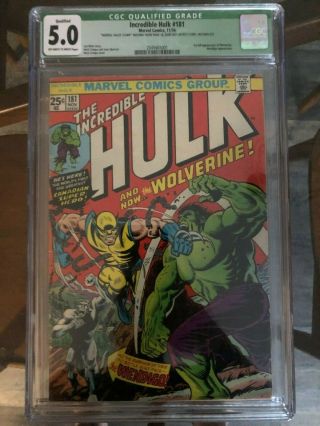 Incredible Hulk 181 Cgc 5.  0 Marvel Comics 1st Appearance Of Wolverine No Mvs