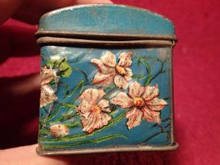 early 1900 IMPERIAL RUSSIA RUSSIAN TIN TEA BOX FLOWERS W.  WISSOTZKY MOSCOW 5