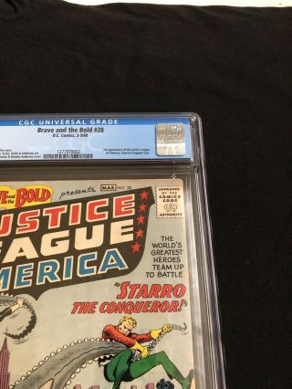 Brave and the Bold 28 CGC 4.  5 VG,  1st App Justice League of America DC 1960 4