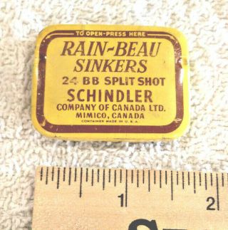 Vintage Rain - Beau Sinkers 24 Bb Split Shot Schindler Co,  Of Canada Ltd Tins.
