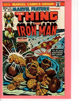 Marvel Feature 12 8.  0 Vf Starlin Early Thanos Appearance 1973 Thing Iron Man