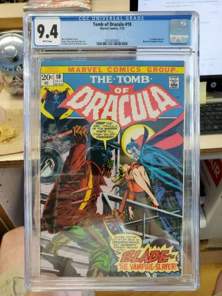Tomb Of Dracula 10 - Cgc 9.  4 - First Appearance Of Blade,  The Vampire Hunter