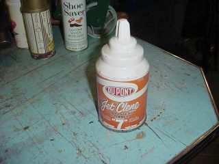 Vintage Tin Can Dupont " 7 " Jet Clene Upholstery Cleaner Cone Gas/oil Prop Decor