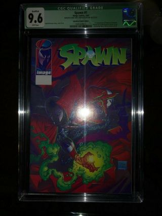 Spawn 1 Error Manufactured With Uneven Black Ink On Cover Cgc 9.  6