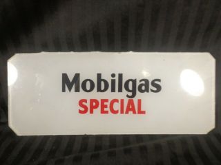 Vintage Mobil Mobilgas Special Gas Pump Advertising Glass Awesome Rare