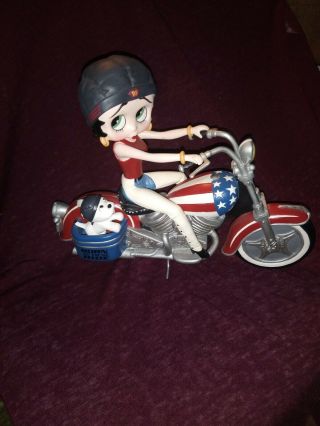 Rare Betty Boop On Motorcycle " Born To Ride "