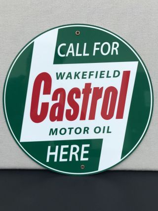 Castrol Oil Gasoline Garage Man Cave Racing Vintage Round Sign