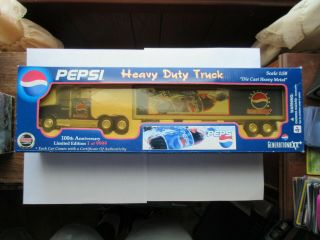 100th Anniversary Pepsi Heavy Duty Truck Semi Truck 1/50 Die Cast Golden Wheel
