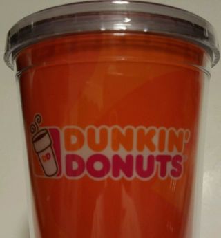 Dunkin ' Donuts America ' s Got Talent Orange Travel Acrylic Tumbler w/Straw 2