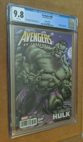 Avengers 684 2nd Print Variant 1st Immortal Hulk Appearance Cgc 9.  8 Nm,  /m