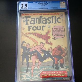 Fantastic Four 4 CGC 2.  5 OW/White Pages First Silver Age Sub - Mariner Very Hot 3