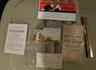 5 St.  Joseph,  Mo Vintage Trade Cards And Hillyards Ruler