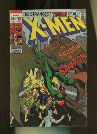 X - Men 60 Gd/vg 3.  0 1 Book Marvel Mutants 1st Sauron,  Tanya Lorna Joins,  1969