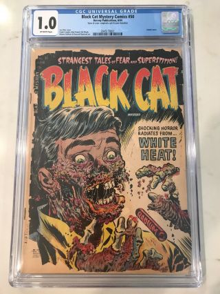 Black Cat Mystery Comics 50 Cgc 1.  0 Pre - Code Horror Classic Lee Elias