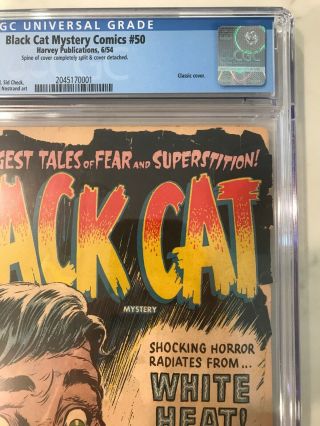 Black Cat Mystery Comics 50 CGC 1.  0 Pre - code HORROR classic Lee Elias 3