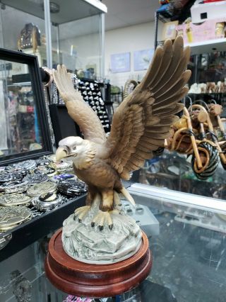 Rare Vintage Andrea By Sadek Patriotic Bald Eagle Porcelain Bird Figurine