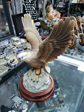 RARE Vintage Andrea by Sadek Patriotic Bald Eagle Porcelain Bird Figurine 2