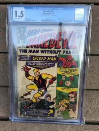 Daredevil 1 Cgc 1.  5 Cream To Off - White Pages.  First Daredevil Marvel Grail
