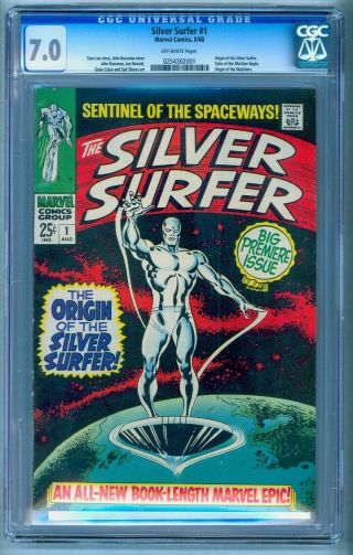 Silver Surfer 1 Cgc 7.  0 Gorgeous Bright Colors No Marks Under Graded