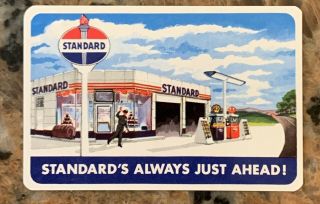 1959 Standard Oil Company Great Station Picture 2.  25“ X 3.  5“ Plastic Calendar