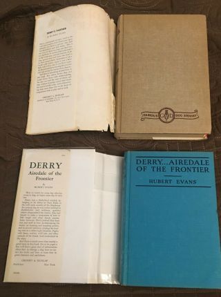 2 VINTAGE DOG BOOKS DERRY,  AIREDALE OF THE FRONTIER,  & DERRY ' S PARTNER 2