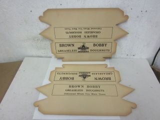 2 Or Assembled Antique / Vintage Brown Bobby Greaseless Doughnut Boxes