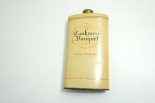 Vintage Colgate Cashmere Bouquet Talc Powder Tin 7 Oz Size Nearly Full Usa