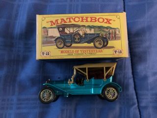 Vintage Matchbox Models Of Yesteryear Y - 12 1909 Thomas Flyabout W/ Box